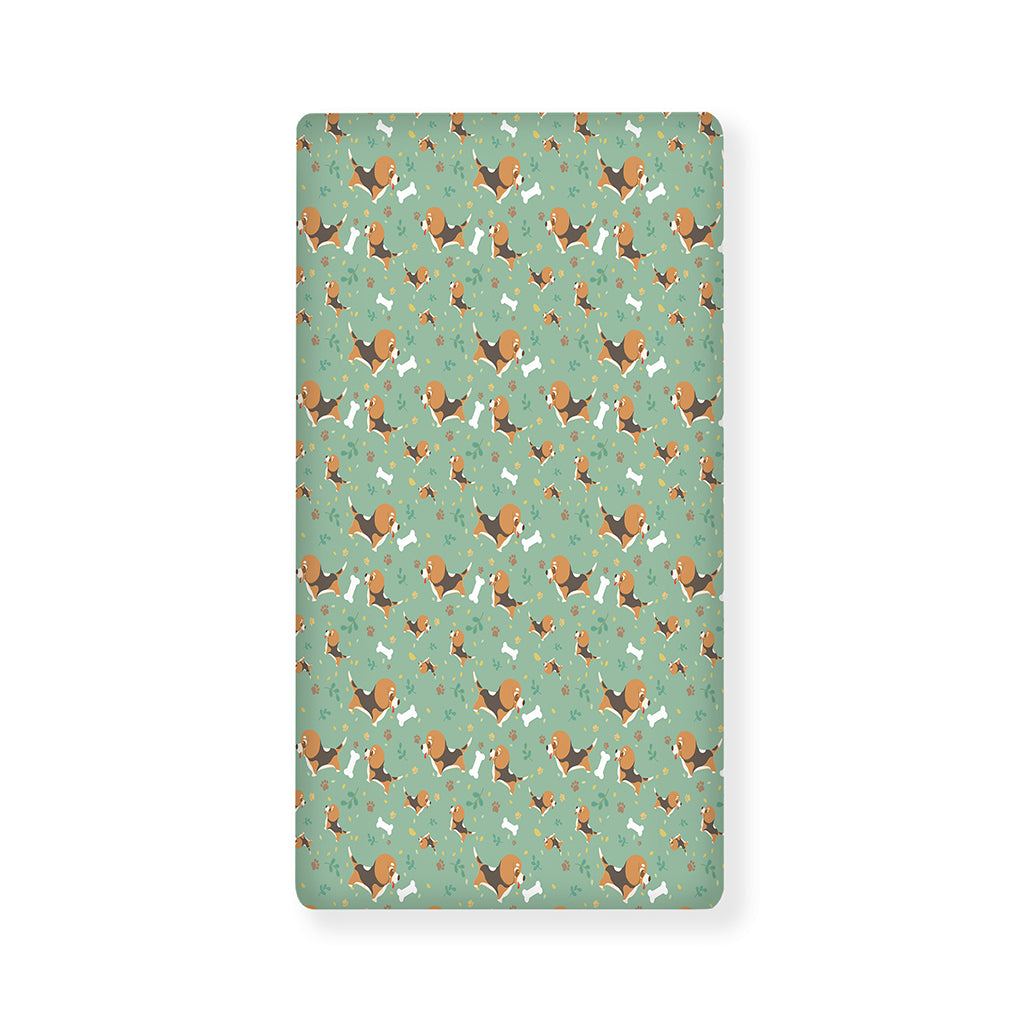 Cute Beagle Puppy Pattern Print Baby Crib Sheet