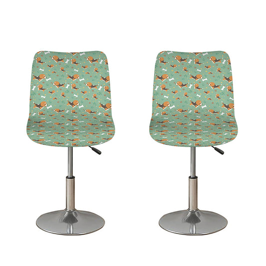 Cute Beagle Puppy Pattern Print Bar Stool Covers