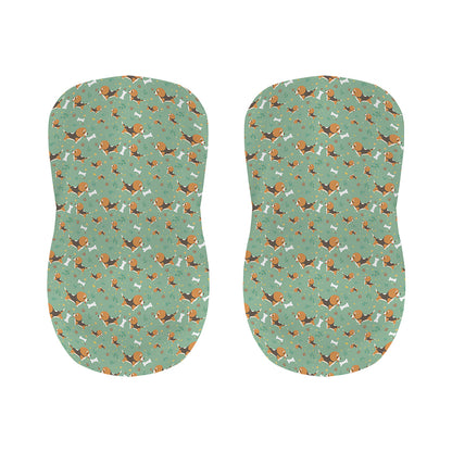 Cute Beagle Puppy Pattern Print Bar Stool Covers
