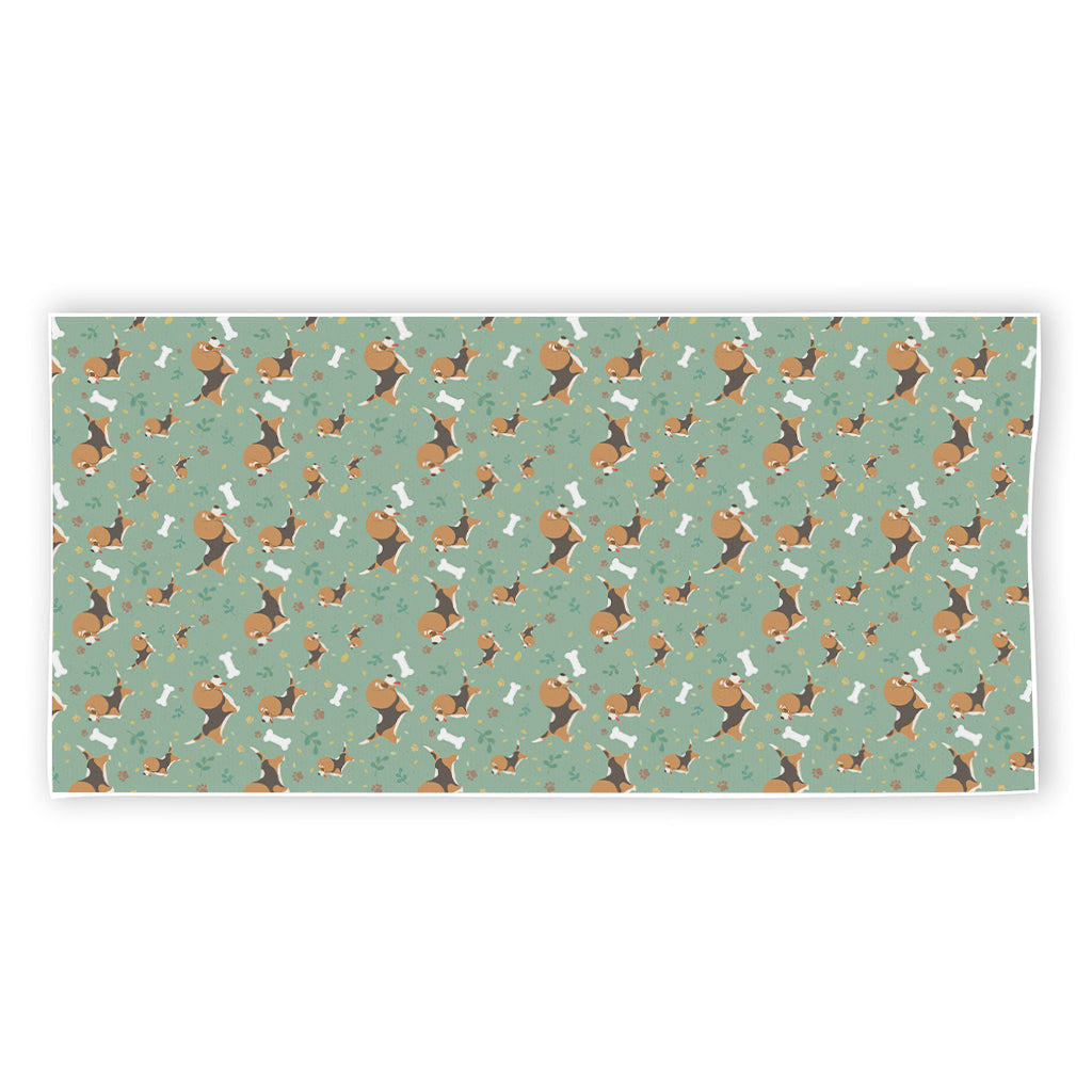 Cute Beagle Puppy Pattern Print Beach Towel