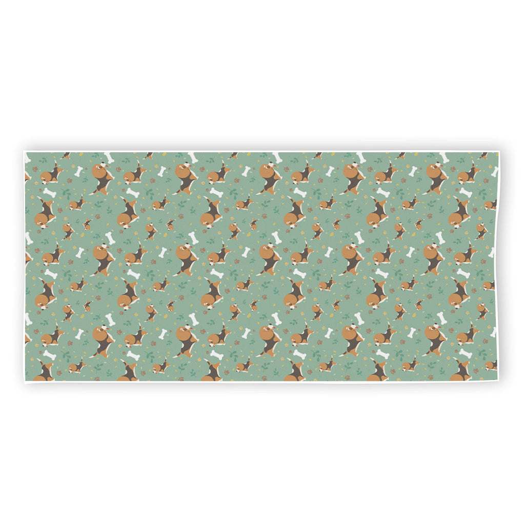 Cute Beagle Puppy Pattern Print Beach Towel
