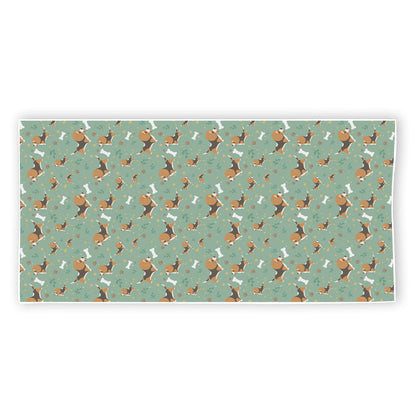 Cute Beagle Puppy Pattern Print Beach Towel
