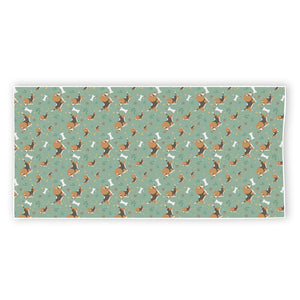 Cute Beagle Puppy Pattern Print Beach Towel