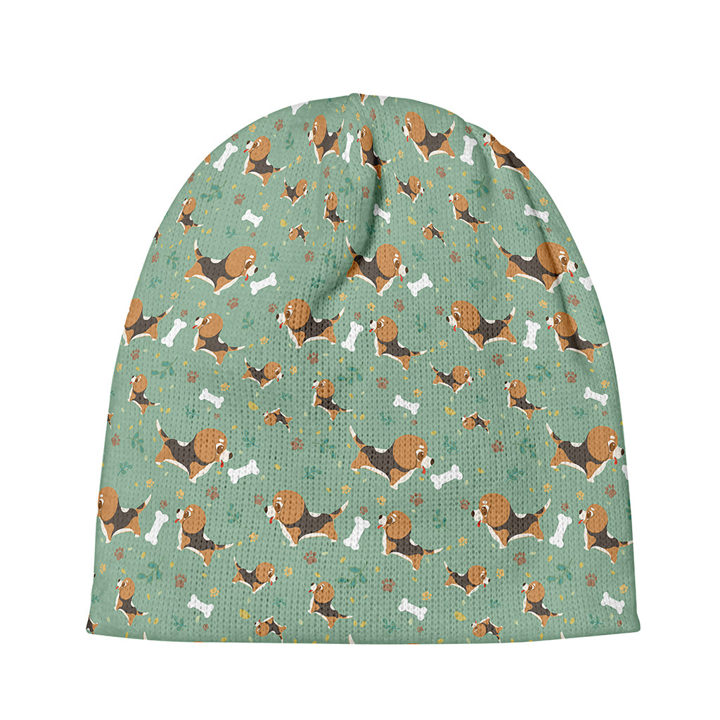 Cute Beagle Puppy Pattern Print Beanie