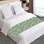 Cute Beagle Puppy Pattern Print Bed Runner