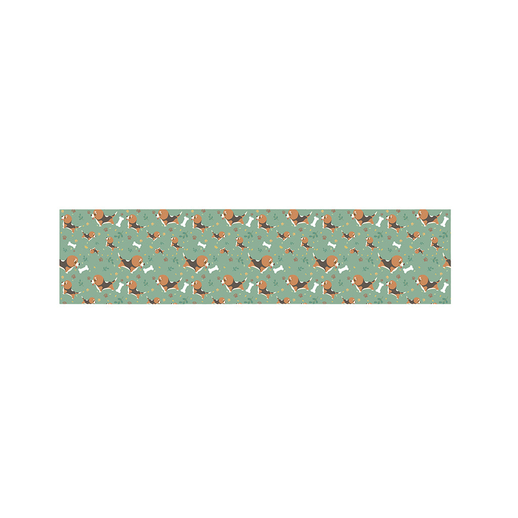 Cute Beagle Puppy Pattern Print Bed Runner