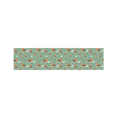 Cute Beagle Puppy Pattern Print Bed Runner