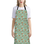 Cute Beagle Puppy Pattern Print Bib Apron With Pocket