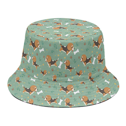 Cute Beagle Puppy Pattern Print Bucket Hat