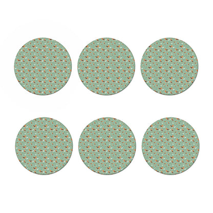 Cute Beagle Puppy Pattern Print Coaster Set