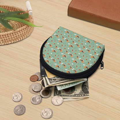 Cute Beagle Puppy Pattern Print Coin Purse