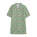 Cute Beagle Puppy Pattern Print Cotton Hawaiian Shirt