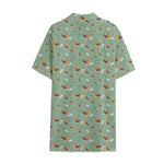 Cute Beagle Puppy Pattern Print Cotton Hawaiian Shirt