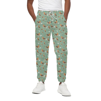 Cute Beagle Puppy Pattern Print Cotton Pants