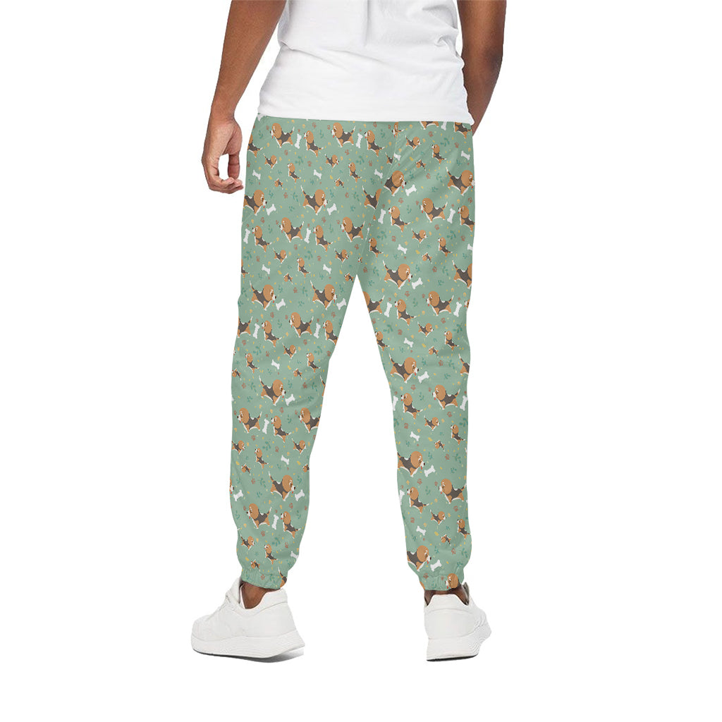 Cute Beagle Puppy Pattern Print Cotton Pants