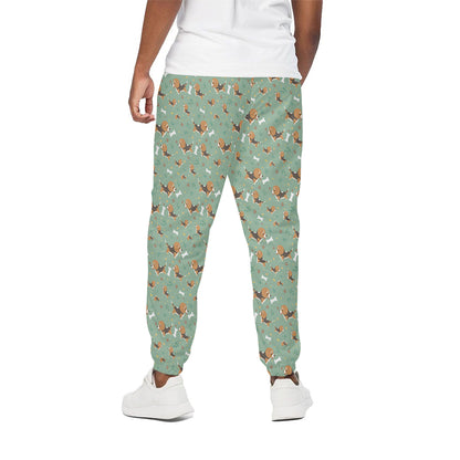 Cute Beagle Puppy Pattern Print Cotton Pants
