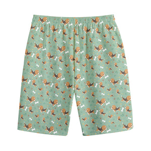 Cute Beagle Puppy Pattern Print Cotton Shorts