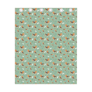 Cute Beagle Puppy Pattern Print Curtain