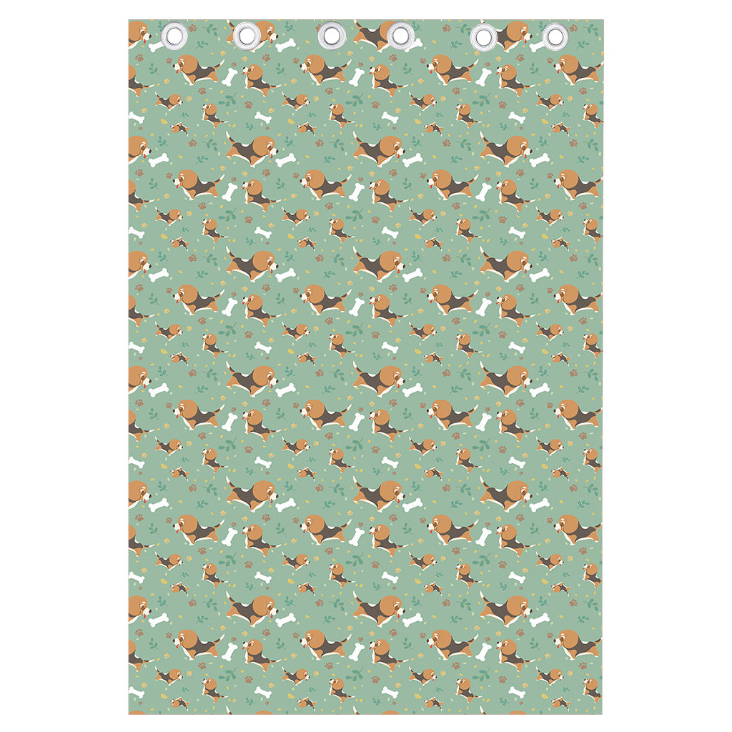 Cute Beagle Puppy Pattern Print Curtain