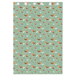 Cute Beagle Puppy Pattern Print Curtain