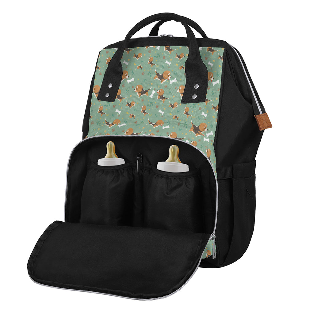 Cute Beagle Puppy Pattern Print Diaper Bag