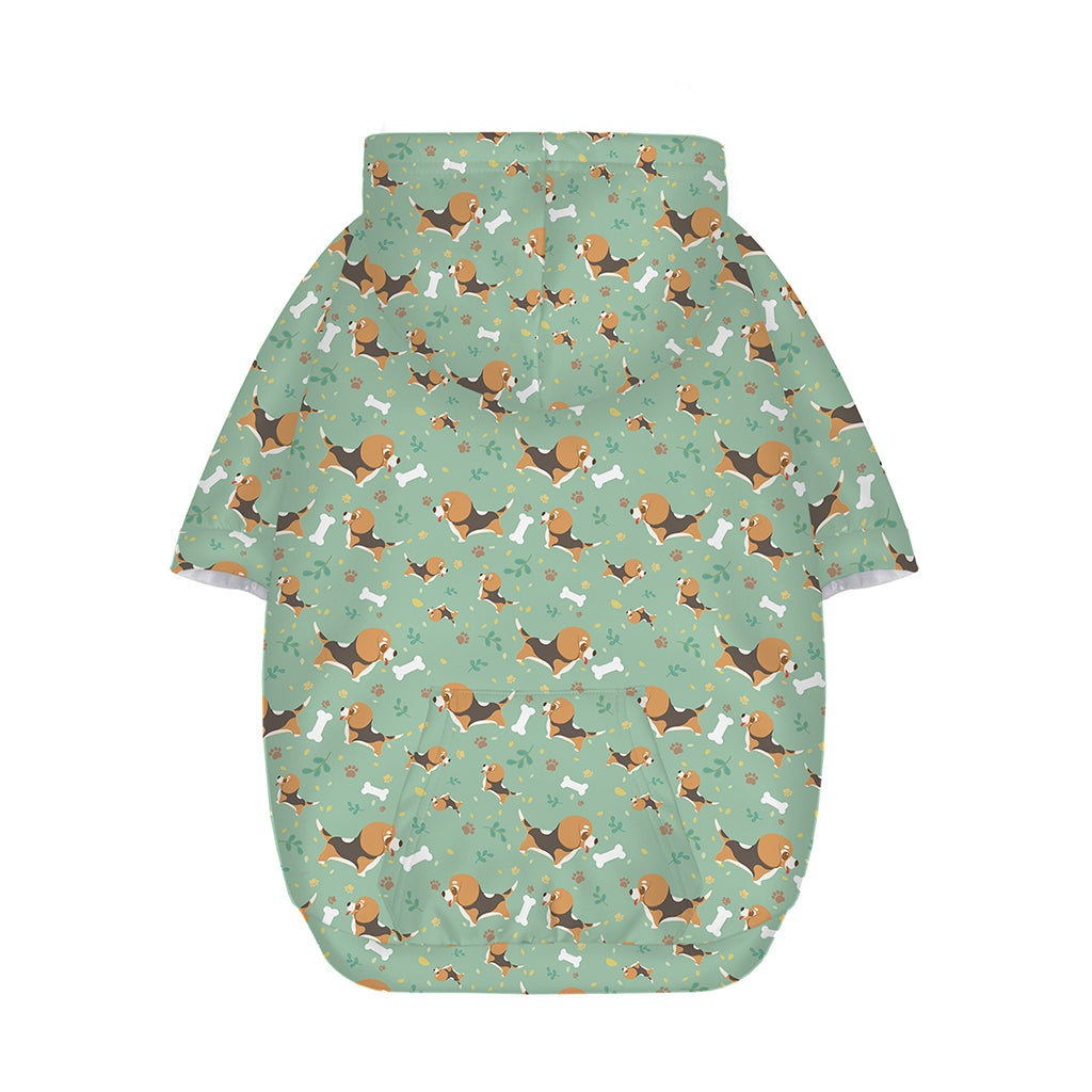 Cute Beagle Puppy Pattern Print Dog Zip Up Hoodie