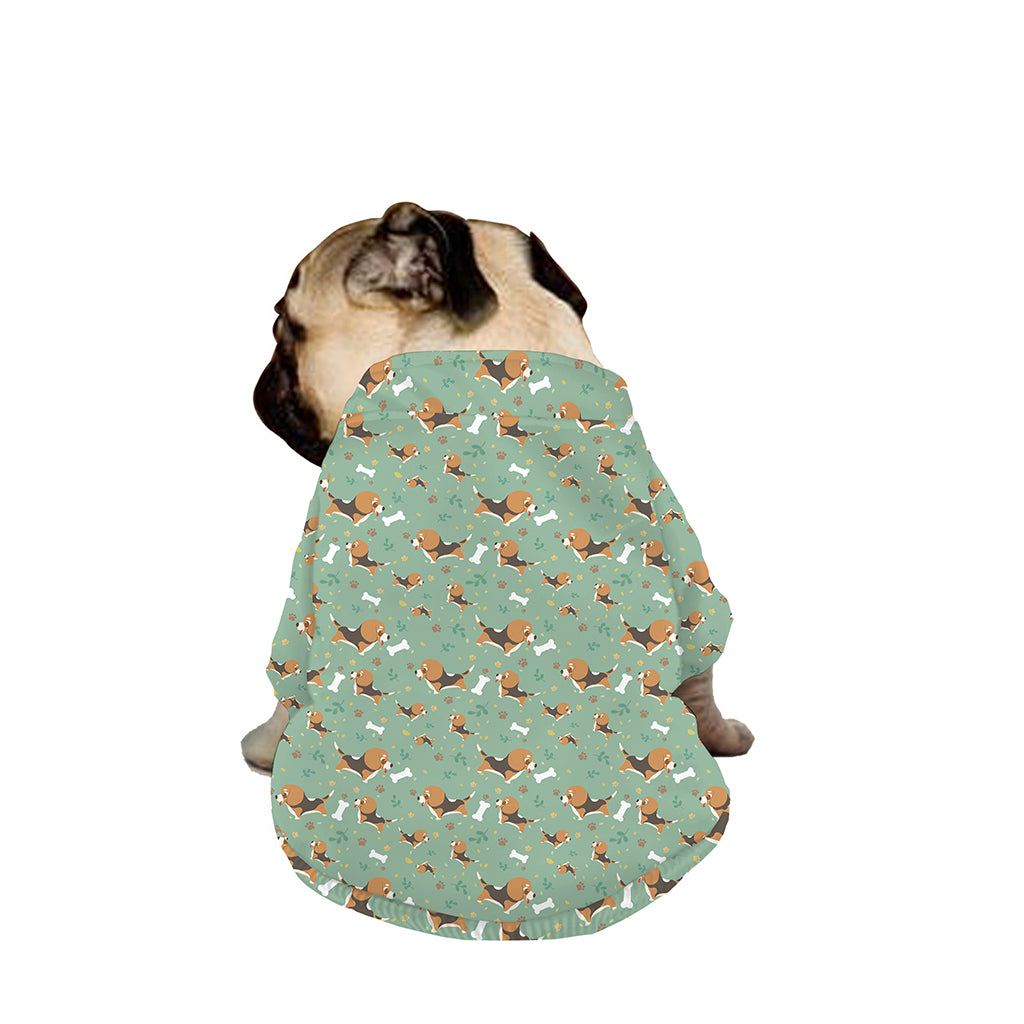 Cute Beagle Puppy Pattern Print Dog Zip Up Jacket
