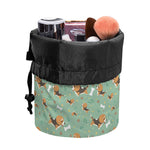 Cute Beagle Puppy Pattern Print Drawstring Makeup Bag