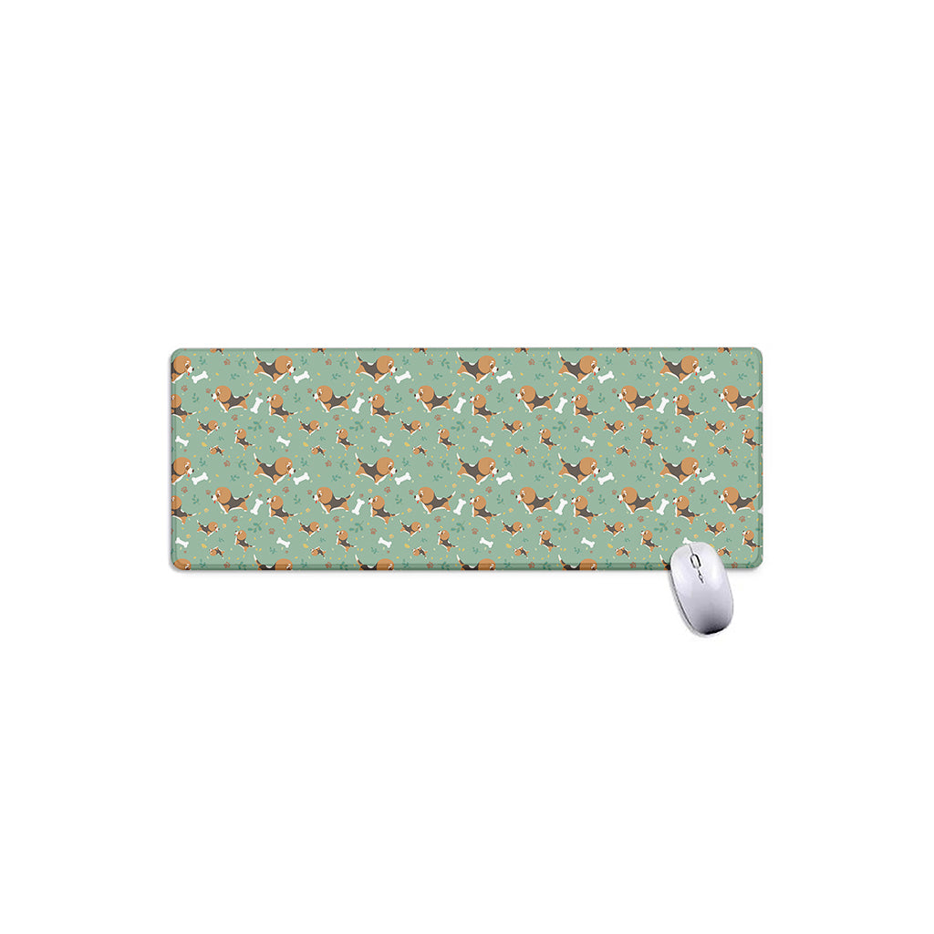 Cute Beagle Puppy Pattern Print Extended Mouse Pad