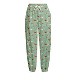 Cute Beagle Puppy Pattern Print Fleece Lined Knit Pants