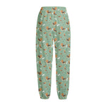 Cute Beagle Puppy Pattern Print Fleece Lined Knit Pants