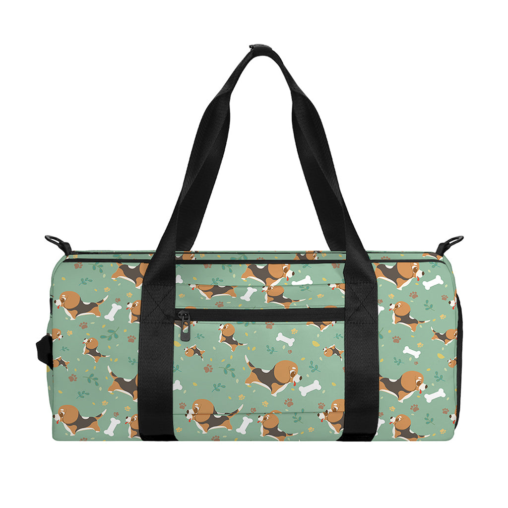 Cute Beagle Puppy Pattern Print Gym Bag