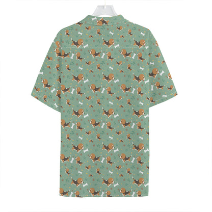 Cute Beagle Puppy Pattern Print Hawaiian Shirt