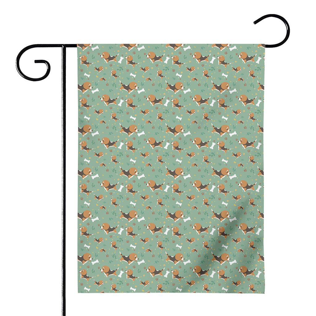 Cute Beagle Puppy Pattern Print House Flag