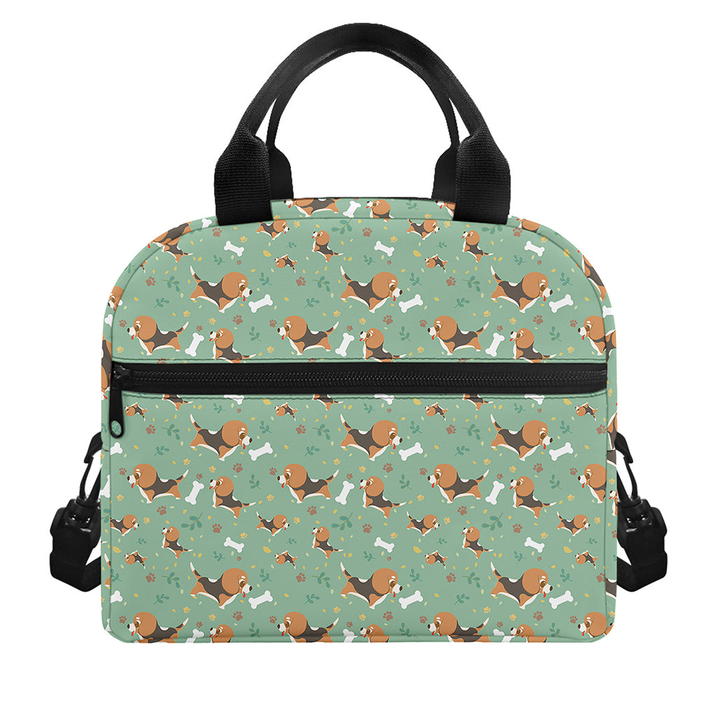 Cute Beagle Puppy Pattern Print Insulated Lunch Bag