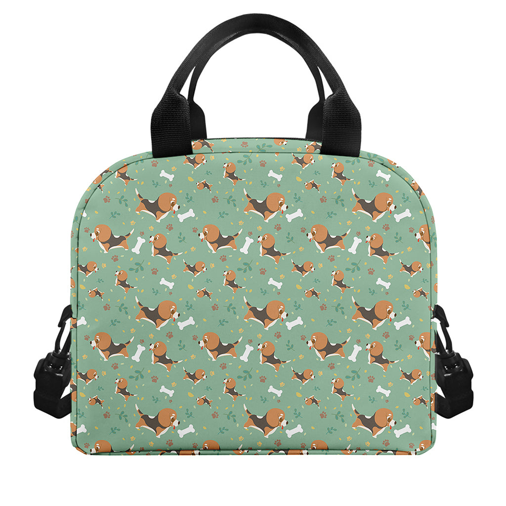 Cute Beagle Puppy Pattern Print Insulated Lunch Bag