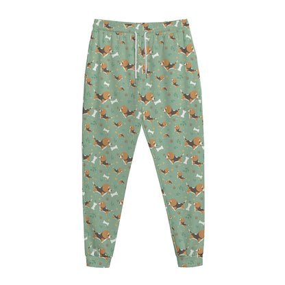 Cute Beagle Puppy Pattern Print Jogger Pants