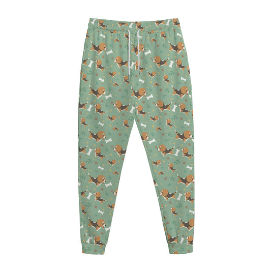 Cute Beagle Puppy Pattern Print Jogger Pants