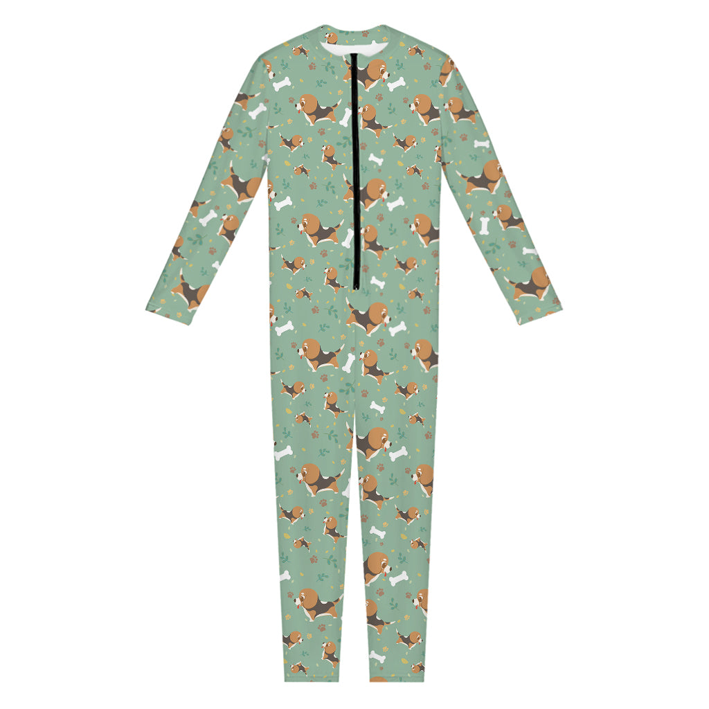 Cute Beagle Puppy Pattern Print Jumpsuit