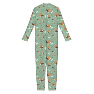 Cute Beagle Puppy Pattern Print Jumpsuit