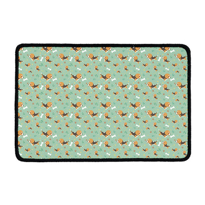 Cute Beagle Puppy Pattern Print Kitchen Mat