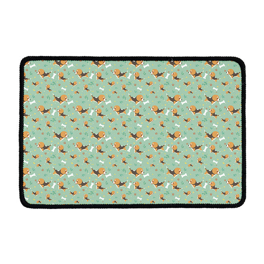 Cute Beagle Puppy Pattern Print Kitchen Mat