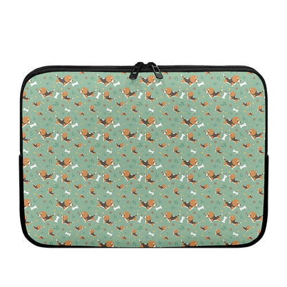 Cute Beagle Puppy Pattern Print Laptop Sleeve