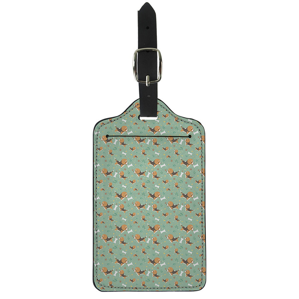 Cute Beagle Puppy Pattern Print Luggage Tag