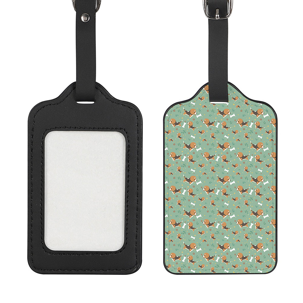 Cute Beagle Puppy Pattern Print Luggage Tag