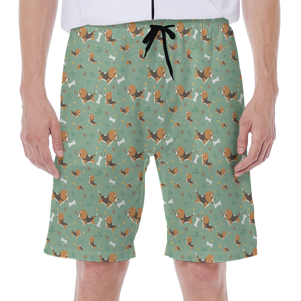 Cute Beagle Puppy Pattern Print Men's Beach Shorts