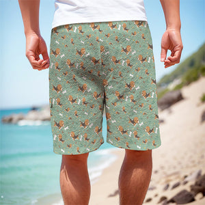 Cute Beagle Puppy Pattern Print Men's Cargo Shorts