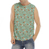 Cute Beagle Puppy Pattern Print Men's Fitness Tank Top