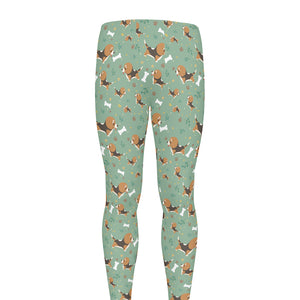 Cute Beagle Puppy Pattern Print Men's leggings