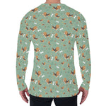 Cute Beagle Puppy Pattern Print Men's Long Sleeve T-Shirt